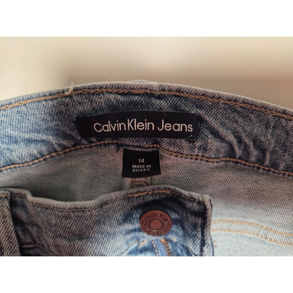 Calvin Klein Jeans Womens 14 Light Blue Denim Cotton Stretch Relaxed Fit Pockets - Picture 7 of 12